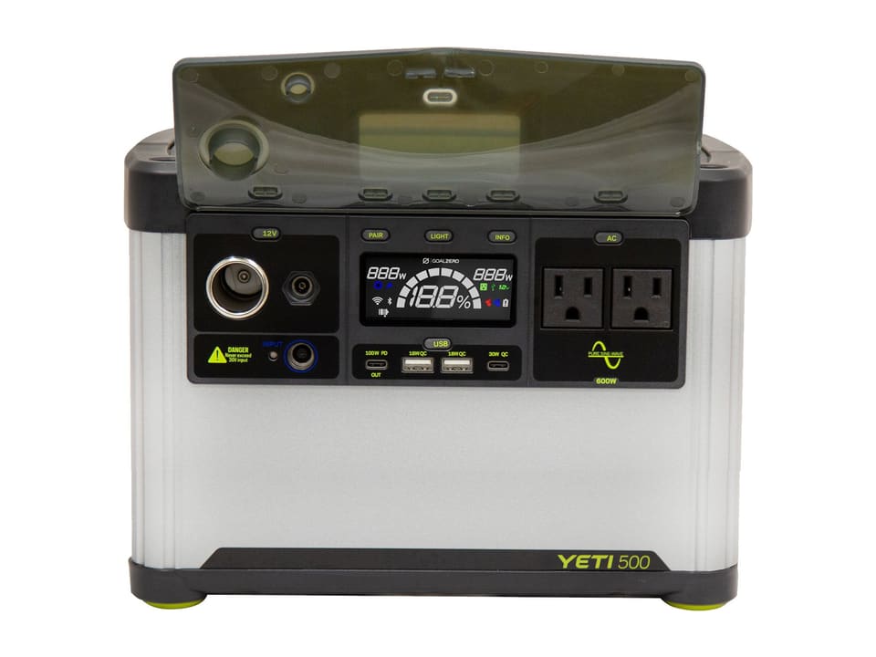 Goal Zero Yeti 500 portable power station, front view