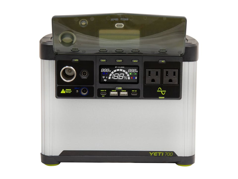 Goal Zero Yeti 700 portable power station, front view