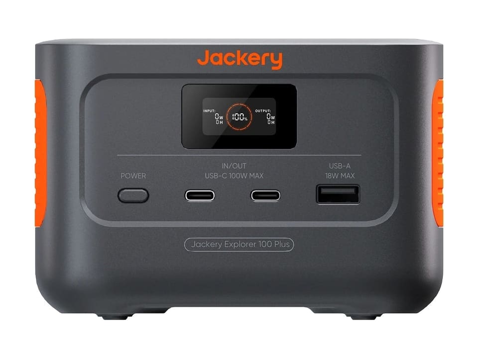 Jackery Explorer 100 Plus portable power station, front view