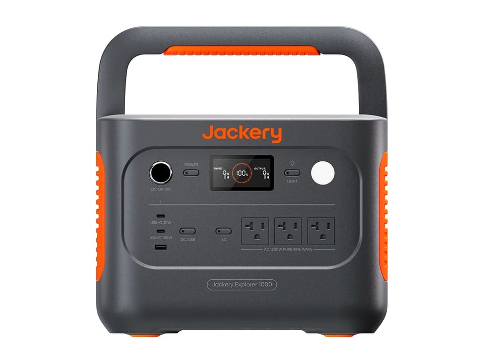 Jackery Explorer 1000 v2 portable power station, front view