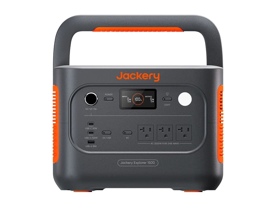 Jackery Explorer 1500 v2 portable power station, front view