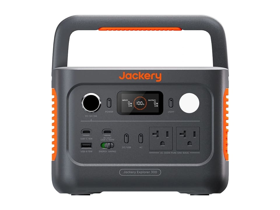 Jackery Explorer 300 v2 portable power station, front view