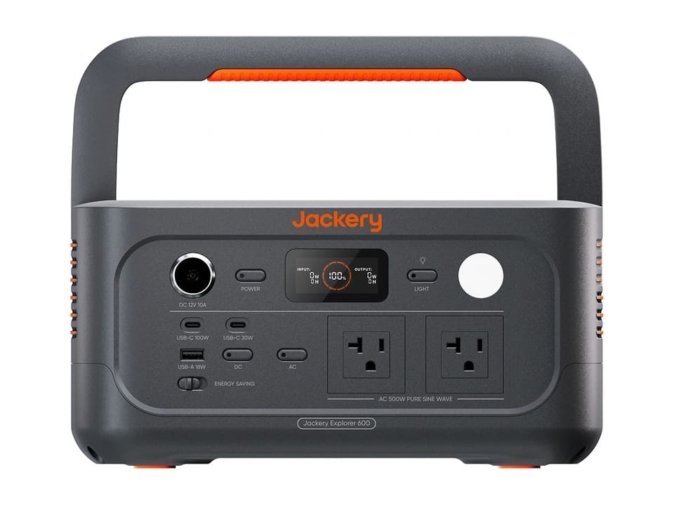 Jackery Explorer 600 v2 portable power station, front view